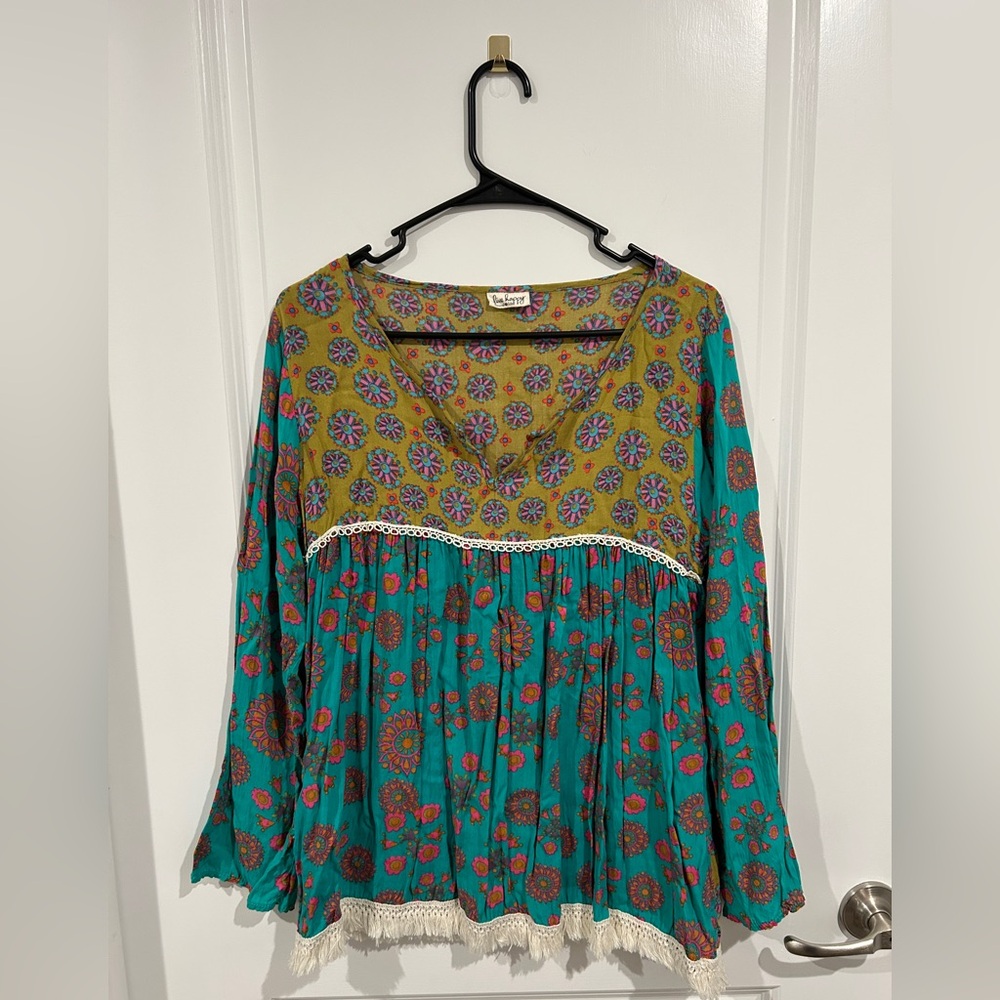 Natural Life Boho Long Sleeve Top Size S/M